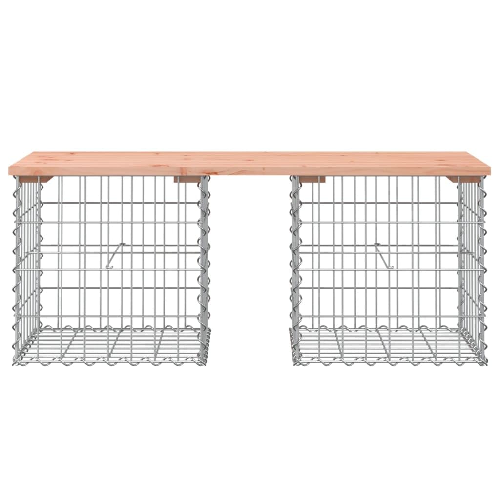 Ławka Ogrodowa Gabion 103x44x42 cm Lite Drewno | Stal Galwanizowana, Stabilna Podstawa, Kompaktowa, Na Taras i Podwórko