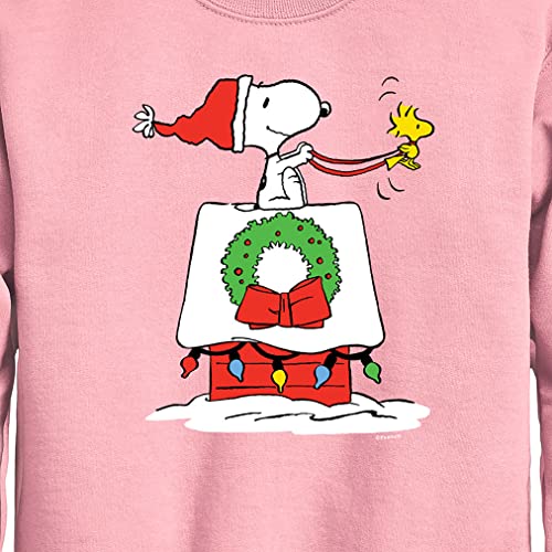HYBRID APPAREL - Peanuts - Snoopy & Woodstock House Sleigh - Toddler And Youth Crewneck Fleece Sweatshirt2