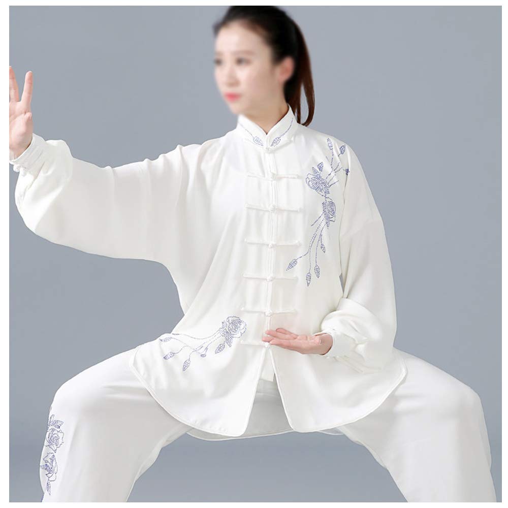 Męski strój Tai Chi, rozciągliwa odzież Tai Chi z długim rękawem - dla kobiet trenujących, F-XL