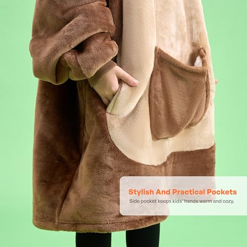 Giggling Getup J0130 Sloth Wearable Blanket Hoodie - Oversized Soft Sherpa Fleece Hooded Blanket - Warm Cozy Plush Flannel Blanket Sweatshirt Gifts thumb #4