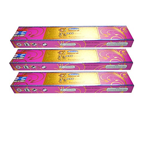 3 x cajas de 15 g 3 Satya palillos de incienso de rosa natural