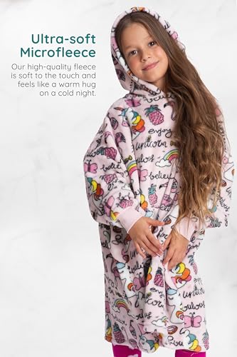 Mad Dog Kids Blanket Hoodie - Wearable Blankets with Cozy Sleeves, Soft Fleece & Sherpa Designs, for Boys & Girls, Ages 4-13 - Image 3