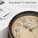 Auafanzy 7-Inch Retro Mantel Desk Clocks，Silent Vintage Table Clock with All Metal Frame，Easy to Read Larege Retro Mantel Clocks for Living Room，Fireplace and Shelf Decoration.