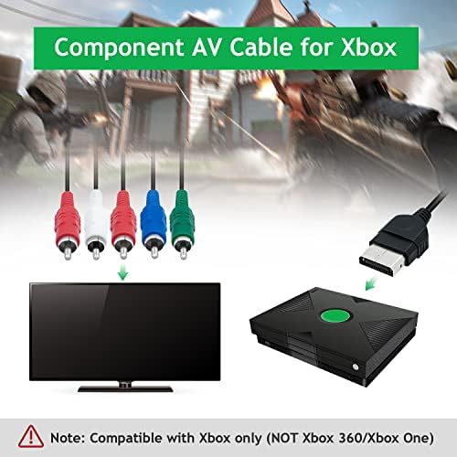 Mcbazel HDTV High-Definition TV Component Composite AV Audio Video Cable for Classic Original Xbox Only - 2