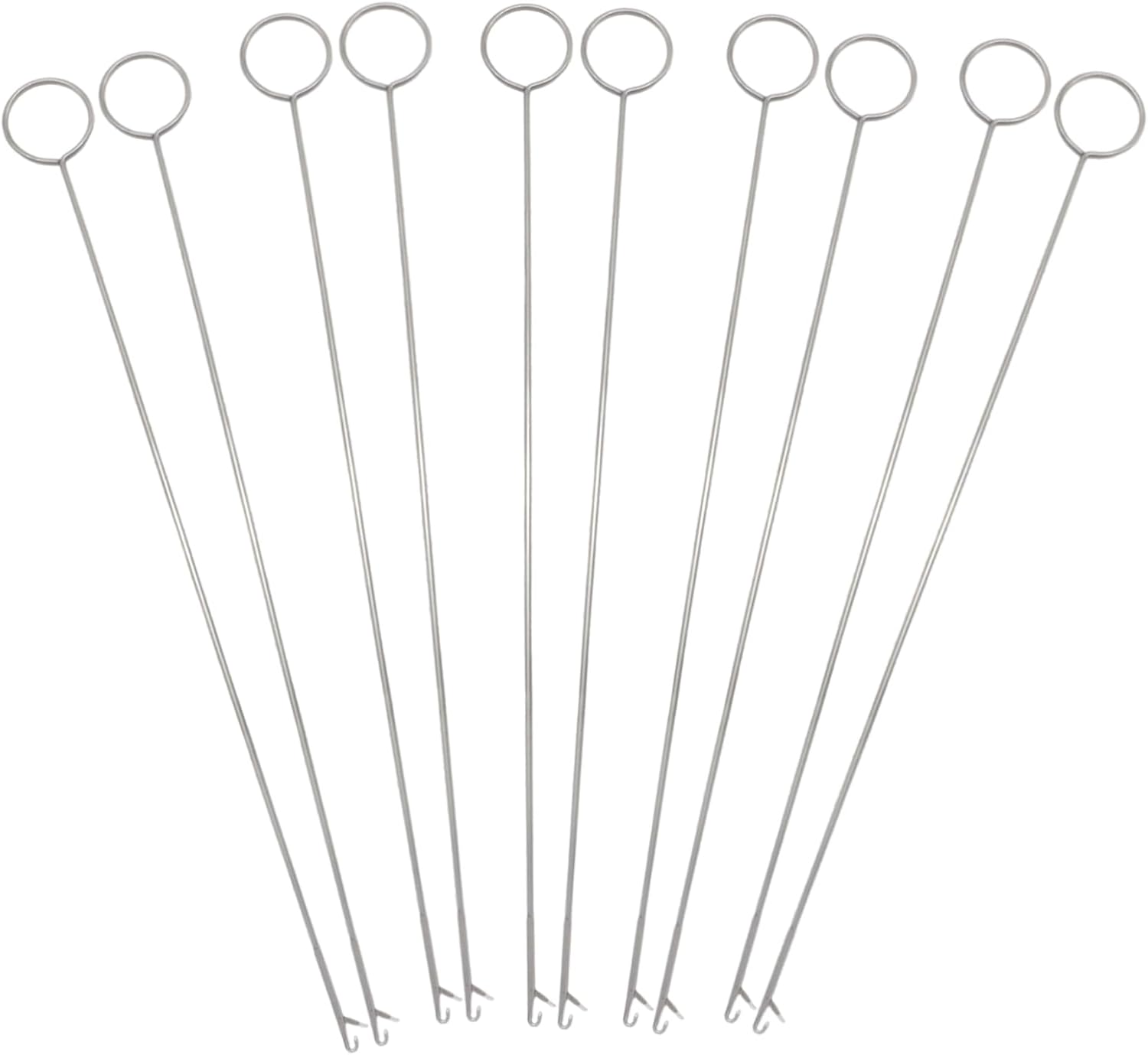 ISDVBUY 10 Pack 10.4 Inch Loop Turner Hook with Latch, Metal Sewing Long Hook Tool for Fabric Tubes, Belts & DIY Crafts