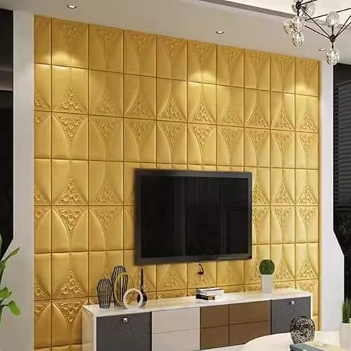 Paneles de azulejos de techo PVC 3D autoadhesivos revestimiento decorativo pared interior 50 unidades 5
