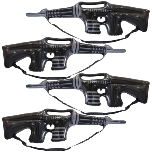 Inflatable Machine Gun Party Props, 4 Pack, Black, Costume Accessories with Strap Inflatable Machine...