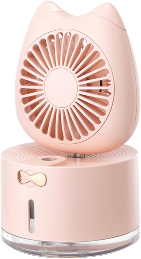 CHILDWEET Usb Cat Mini Fan Colorful Lamp and Humidifier Portable Cooling Fan for Home Office and Outdoor Use