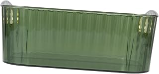 Green PET Handheld Storage Box for Stationery and Cosmetics | Desktop Organizer, Lightweight Multi Functional Sorting Tray, Office Use, Students and Workers, Handle Design