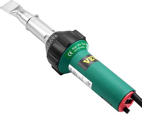 Miniatura 11 de VEVOR pistola de aire caliente para soldar plástico, pistola de aire caliente de 1600 W, pistola de soldadura de PVC TPO de vinilo con temperatura