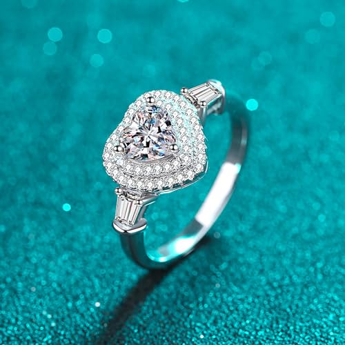 14K Gold Heart Shaped Elegant Women's Engagement Rings for Women | 1 Carat Diamond Ring | VVS2 Excellent Cut Dazzling D-color Shine | Ideal for Wedding Occasions 6