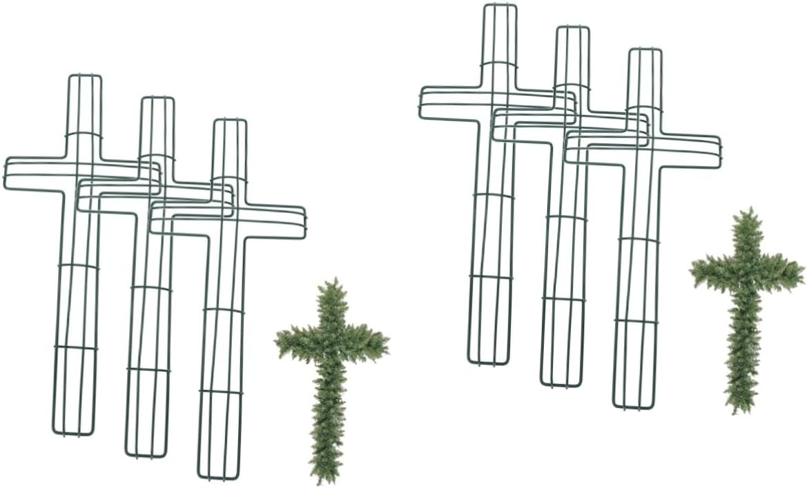 Luxshiny 6pcs Cross Wreath Frame for Flower Arrangements Metal Support for Easter Christmas and Wedding Decorations Compact and Lightweight Design for Use