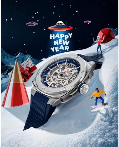 Alpina 남성용 오토매틱 Alpiner 시계, 블루 고무 스트랩, 블루 다이얼 스타일: AL-520NSKT3AE6 — 사진 4