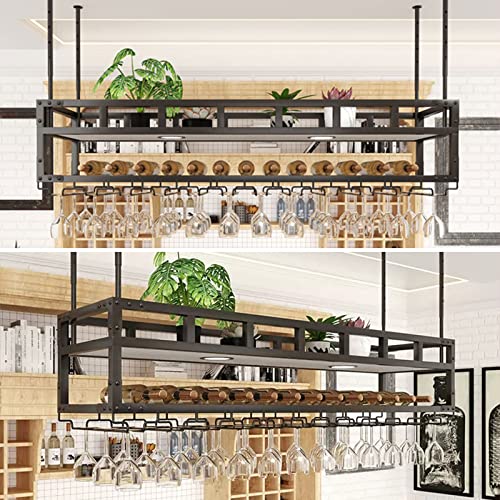 Casier à vin de plafond suspendu en métal pour libérer l'espace bar - 5