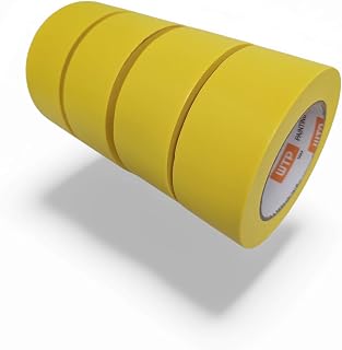 MTP48 Automotive Industry Masking Tape for Painting and Refinishing, Yellow Color, 2" Width, 55yards Length, Pack of 4