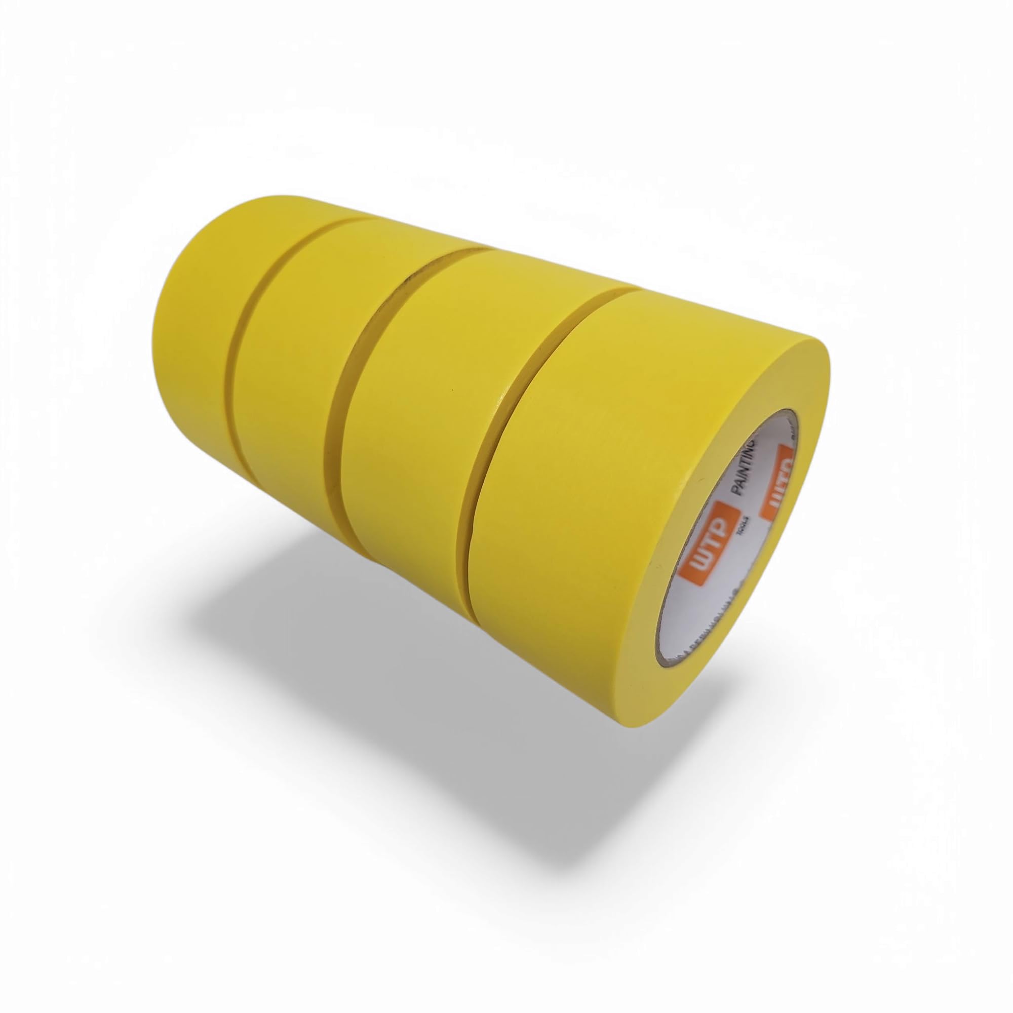 Cinta Adhesiva Amarilla Para Pintar Coches - 18mm X 50m, 12 Rollos, Aguanta Calor Y No Deja Residuos