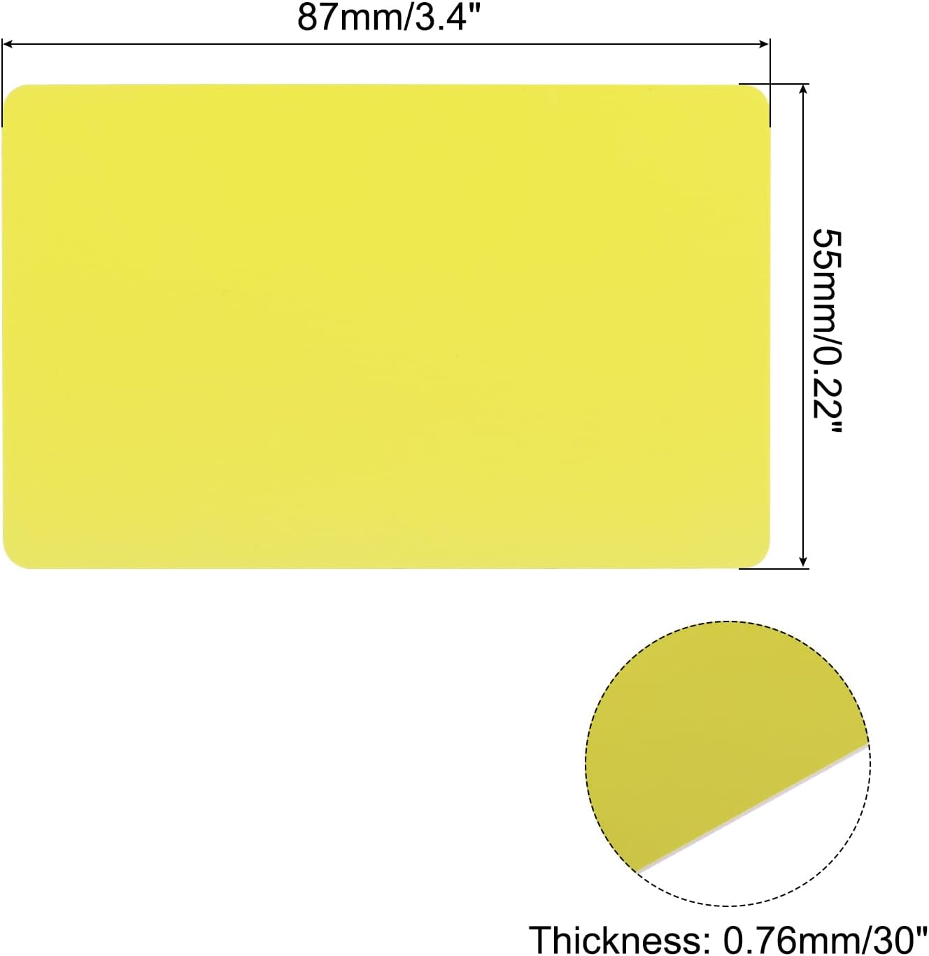 MECCANIXITY 40pcs Blank PVC Cards, CR80 30Mil Plastic Cards, Yellow