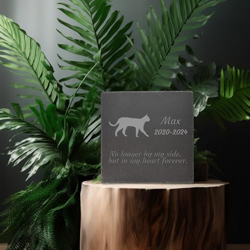 Jodimitty Hamster Grabstein Gedenkstein personalisierte Name & Lebensspanne & Nachricht, Quadratischer Grabschmuck Wetterfest Grabplatte mit Gravur Tombstone 10cm/15cm/20cm