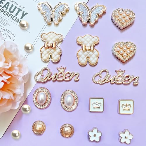 BOAJUNWU Bling Shoe Charms for Women,Girly Golden Chains for Clog Sandals,Rhinestones Bling Chain Charms Cute Designer Shoe Decoration Jewels Birthday Gifts Party Favors by BOAJUNWU - Used condition - Image 2