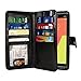 NEXTKIN LG V20 Case, Leather Dual Wallet Folio TPU Cover, 2 Large Pockets Double flap Privacy, Multi Card Slots Snap Button Strap For LG V20 VS995 H990 LS997 H910 H918 US996 - Black