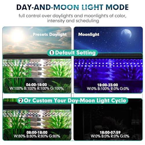 hygger 30-36 Inches Aquarium LED Light, Custom 24/7 Mode/Daylight-Moonlight Mode, Full Spectrum 8 Colors Adjustable Brightness Fish Tank Light for Planted Tank, Freshwater by hygger - Image 4