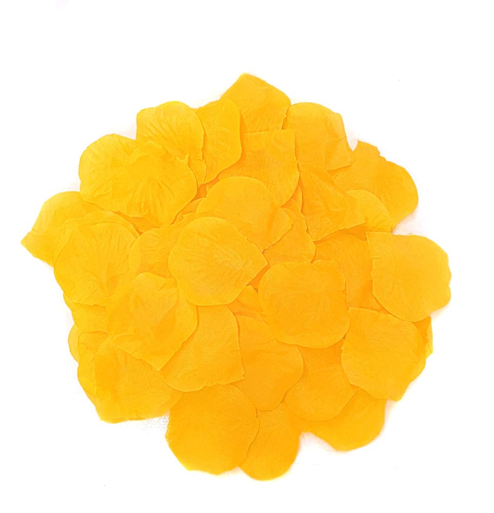 BJM Collection 300 Pieces Silk Rose Petal Wedding Decoration (Yellow Gold)
