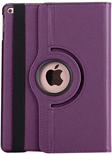 Image of Mcart Air 2 Case Cover for Apple ipad Air 2 9.7 inch Model Number A1566 and A1567 Smart Flip Cover Case PU Leather Folio Rotate Flip Case Case (Purple)
