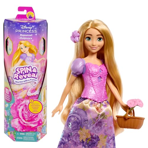 Mattel Disney Princess Rapunzel Fashion Doll Set, Spin & Reveal with 11 Surprises Including 5 Accessories, 5 Stickers & Play Scene, Inspired by Movie by Mattel - Used condition - US$11.36