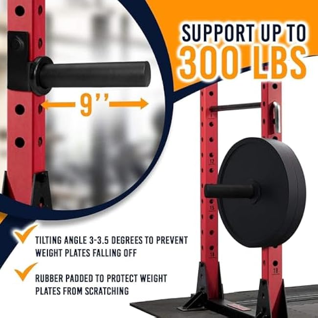 Yes4All Olympic Weight Plate Holder Attachment, Weight Plate Storage for Power Rack 2x2 set of 4 - Fit 2 Inches Weight Plates