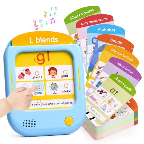 Image of JoyCat Kids Learning Tablet, Phonics Learning Pad with 156 Pages Talking Flash Cards, 5 Level Progress Phonics Educational Toy, Learn to Read, Birthday Gift for Boys Girls Ages 3-8