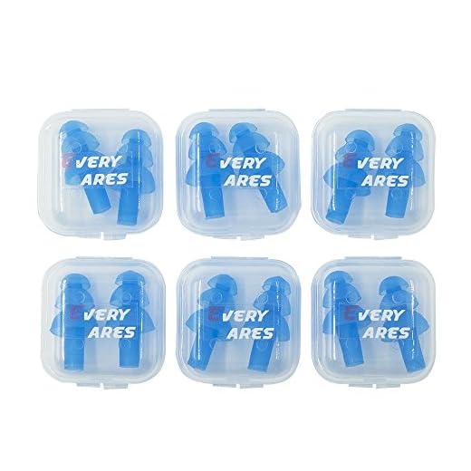 Every Cares Silicone Swimming Earplugs, 6 Pairs, Comfortable, Waterproof, Ear Plugs for Swimming and Showering, with Case (Blue)