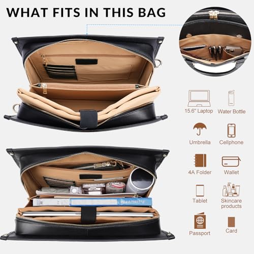 Masa Kawa Black Leather Tote with Clutch