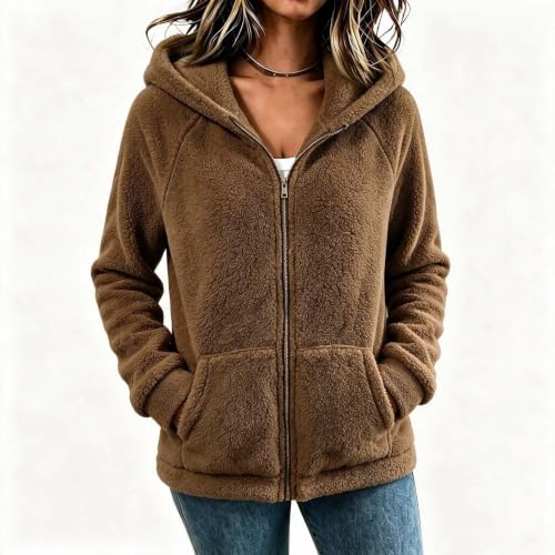Fleece Jackets for Women Fall Winter Full Zip Warm Coats Cozy Outerwear - image 5
