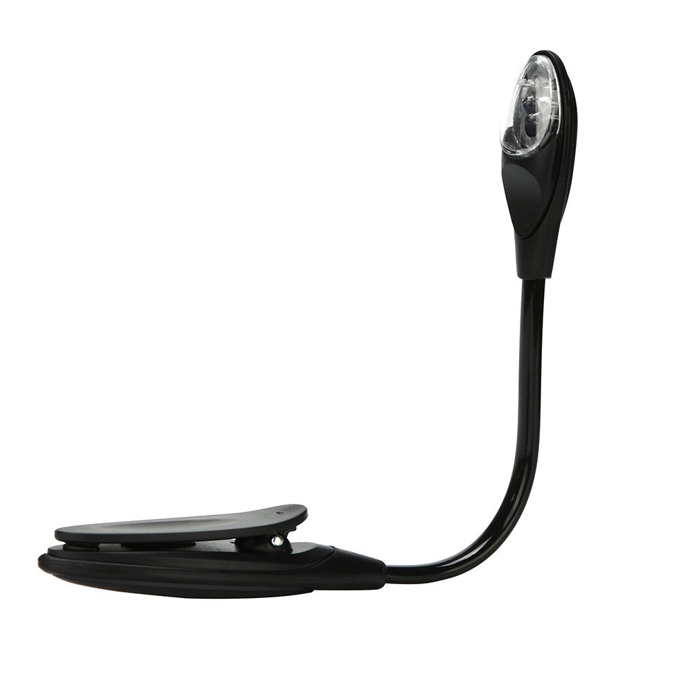 1Pcs Mini LED Book Light, Black Portable Clip On Reading Light for Reading in Bed
