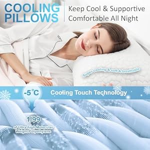   QUTOOL-Cooling-Bed-Pillows-for-Sleeping-Shredded-Memory-Foam-Pillows-Adjustable-Gel-Pillows-for-Side-Stomach-Back-Sleepers-Washable-Removable-Cover-Standard-Size-Pack-of-1