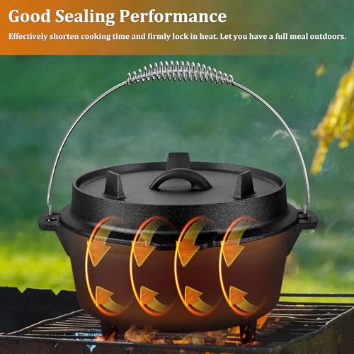 Leonyo-Cast-Iron-Dutch-Oven-with-Lid-Lifter-7QT-Dutch-Oven-Pot-with-Lid-2-in-1-Camping-Pots-and-Pans-Set-Cast-Iron-Frying-Pan-Pre-Seasoned-Deep-Pot-for-Sourdough-Bread-Baking-Campfire-Cooking