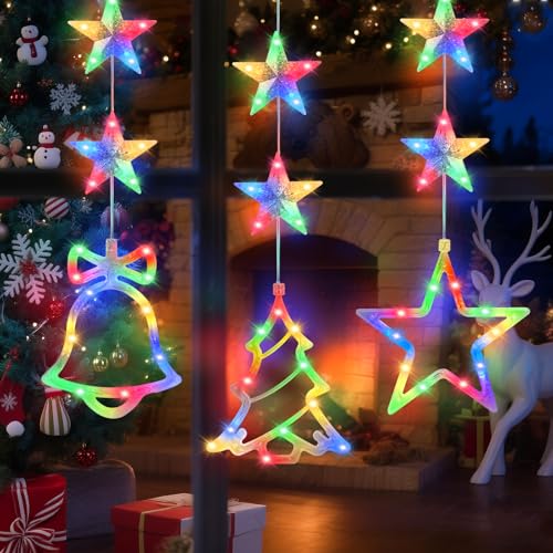 3 Stück Weihnachtsdeko Fenster Beleuchtet - LED Weihnachtsbeleuchtung...