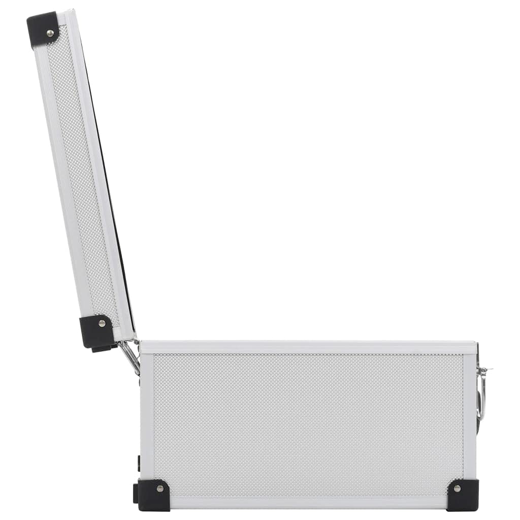 CD-Koffer für 40 CDs Aluminium ABS Silbern CD Tasche mit Aufbewahrungsplatten, Abschließbar DVD Hülle Medien Aufbewahrungs Organizer für Auto Heimbüro Reisen