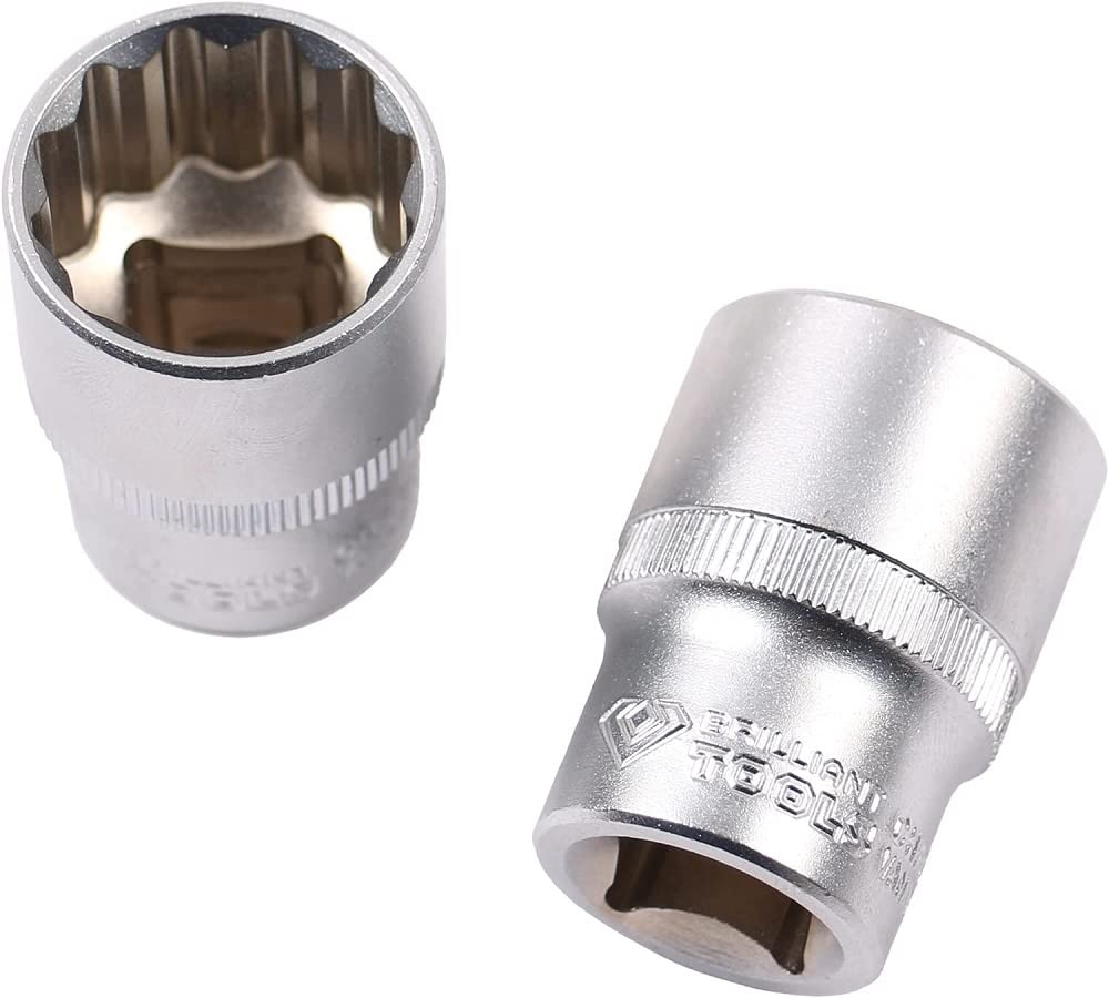 BRILLIANT TOOLS BT022427 1/2 Inch 12-Point Socket, 27 mm [Powered by KS Tools]