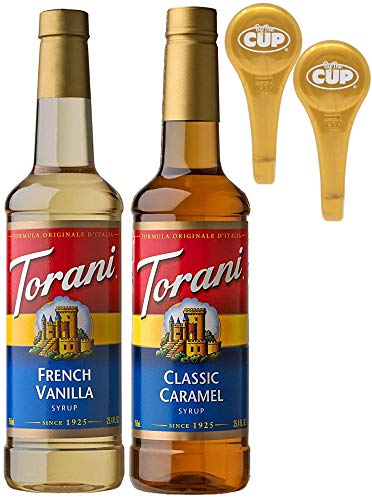 By The Cup Syrup Pumps, Fits Torani Syrup Bottles And Includes 1 Of Each, French Vanilla And Classic Caramel 750 Ml Coffee Syrup Flavoring #TOP1