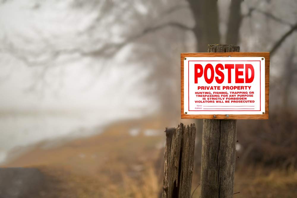 Posted No Trespassing Schilder Aus Aluminium – Wetterfest, Reflektierend, 25,4x17,8 Cm, 8 Stück Für Privatgrundstück
