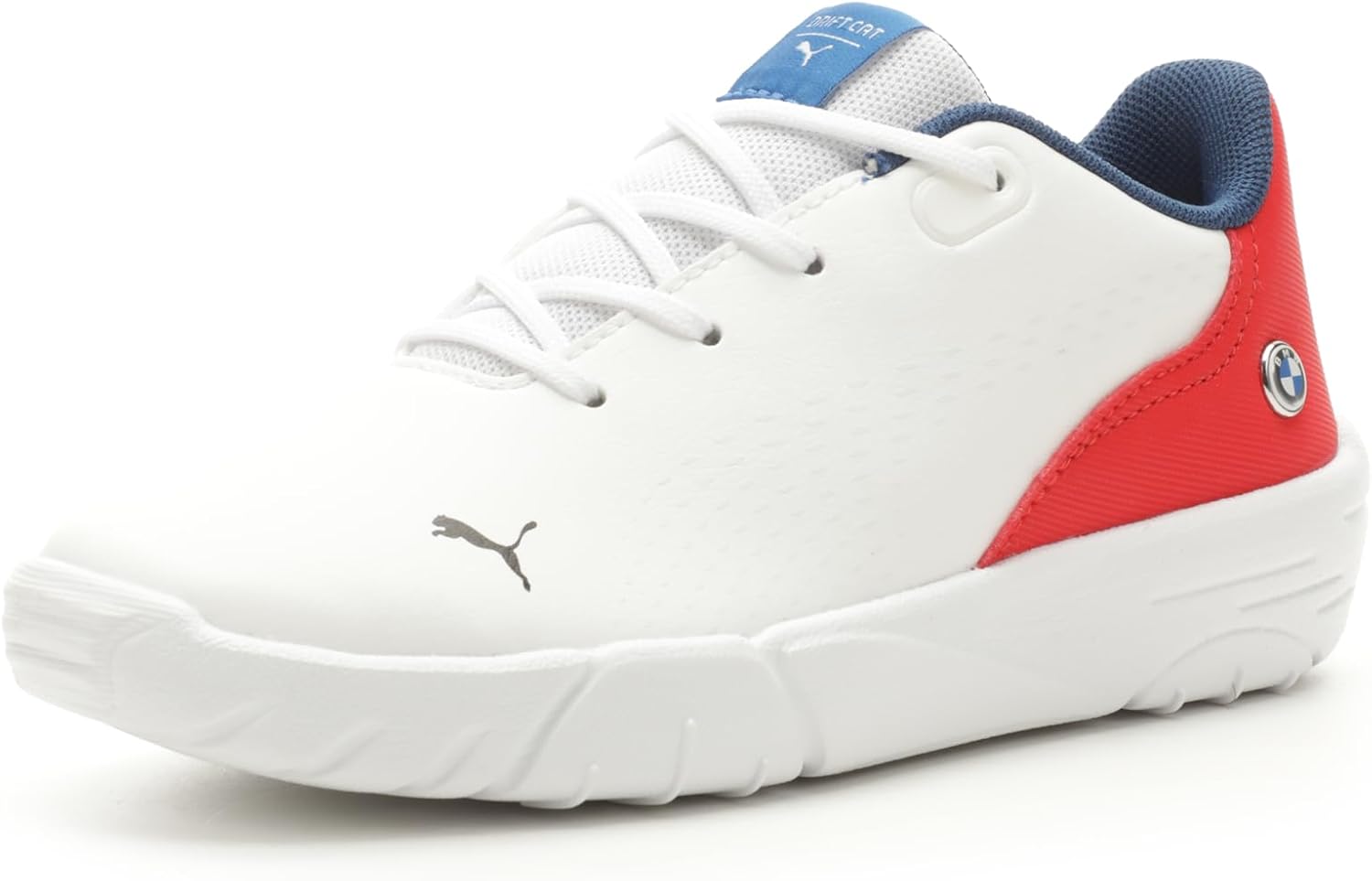 PUMA BMW M Motorsport Drift Cat Decima Hook and Loop Sneaker, White-Pro Blue, 13 US Unisex Little Kid