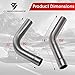 YOLANDO 2.5'' Inch T304 Stainless Steel Custom Exhaust Pipe Kit 16 Gauge Tubing Mandrel Bend Pipe Straight & U-Bend Universal 2 Packages