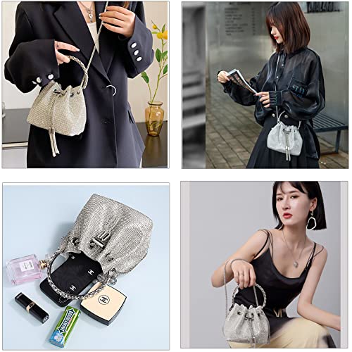 BBTT.ful Shoulder Bags Crossbody Bag Purses Handbags Crystals Evening Bag Silver for Women Girls Wedding Prom Party Club… - Image 5