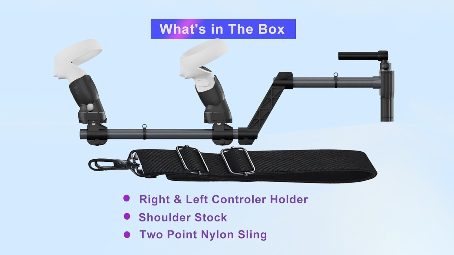 vr for Que.st 2 Shooting Controller Handle, Magnetic Rifle Accessories st with Shoulder Straps