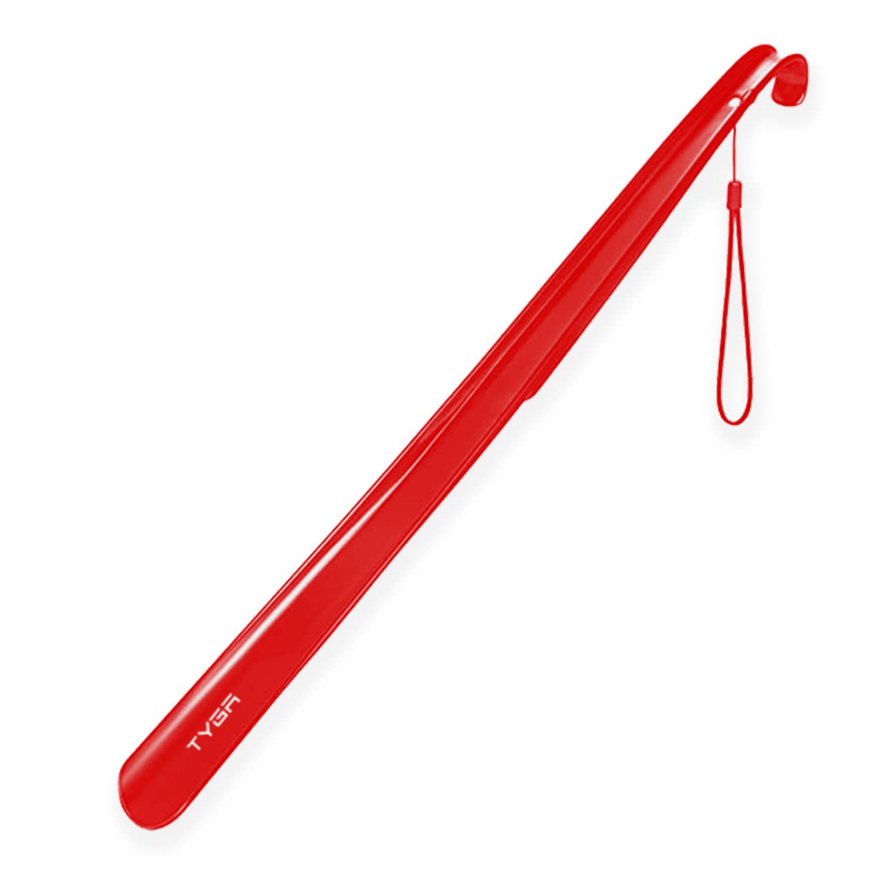 Tyga Store Men's Black Shoe Horn Extra Long Handled Inches, 58Cm, Comfortable, Elongated Footwear Fitter (For & Wo) (Red, 1) Size 23
