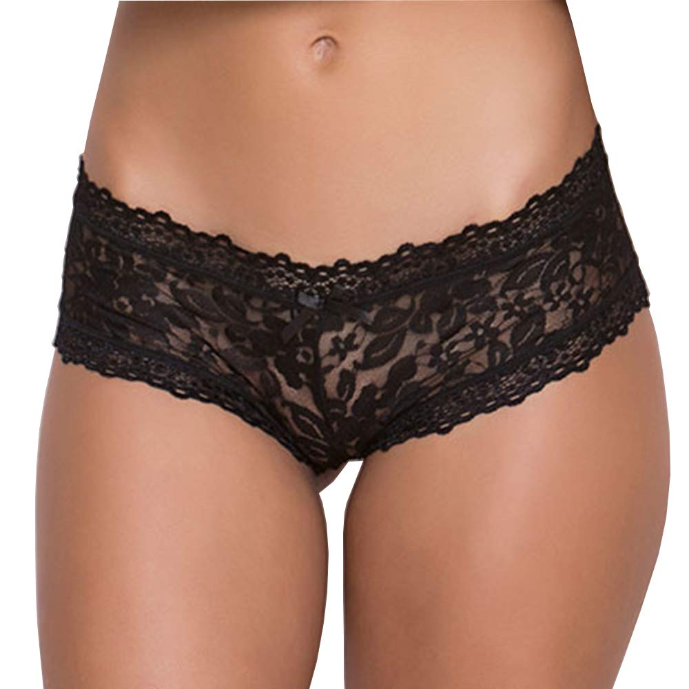 PinkZaar Women's Boyshorts Panty | Soft Lace Underwear | Free Size Fit to S/M/L | Stylish & Comfortable Black-image-11