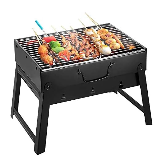 KENCOOL Charcoal Grill Barbecue, Portable BBQ Smoker Grill Tools, Stainless Steel Folding BBQ Grill, Lightweight, Easy to Setup, for Barbecue Lovers Outdoor Travel Camping Picnic Party Festival