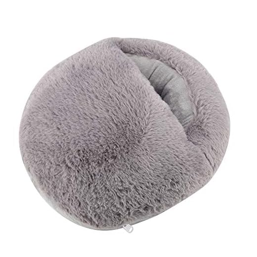 Aquecedor de Pés Aquecido, Aquecedor de Pés Elétrico para Homens e Mulheres Aquecedor de Pés de Pelúcia Almofada Elétrica de Aquecimento para Aquecimento de Escritório No Inverno (Cinza)