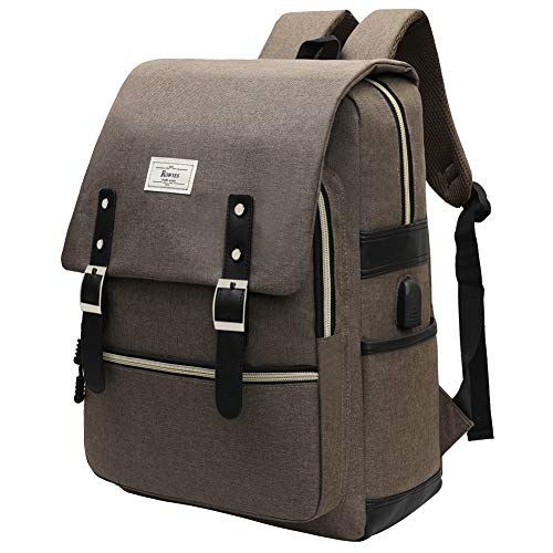 Ronyes Backpack College School Bag Bookbag Fashion Rucksack with USB Charging Port Casual